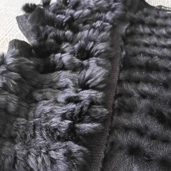 BCBGMAXAZRIA Black Rabbit Fur Bolero Shrug Vest Vintage | Size M - Picture 4 of 5